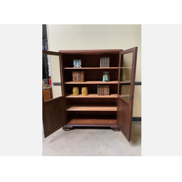 Brown Vintage Art Deco Bookcase, 1925 For Sale - Image 8 of 9