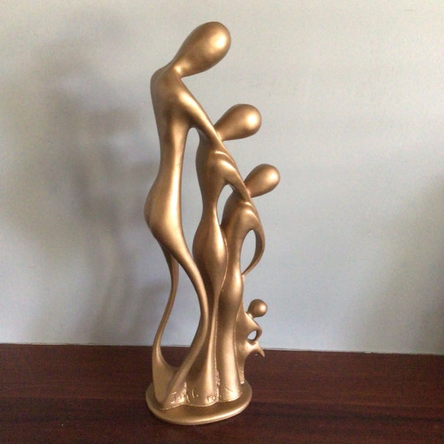 1970s Gold Abstract Sculpture of Family Embracing by Jart, MX For Sale - Image 5 of 13