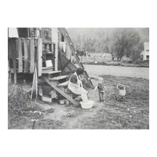 Early 20th Century Hard Working Woman Soaking Her Feet Snapshot Photograph For Sale
