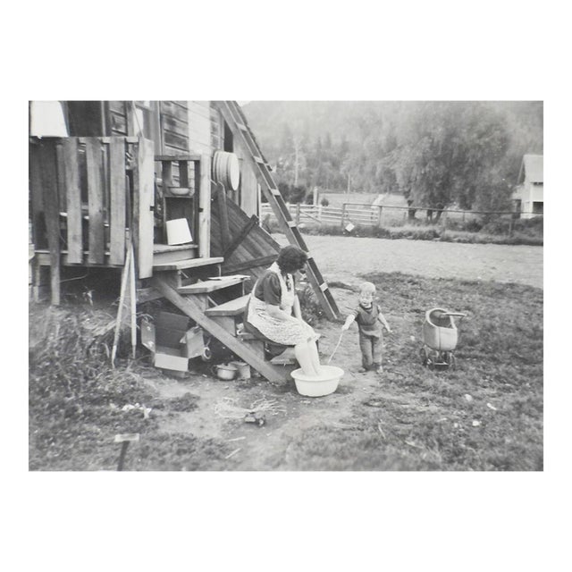 Early 20th Century Hard Working Woman Soaking Her Feet Snapshot Photograph For Sale