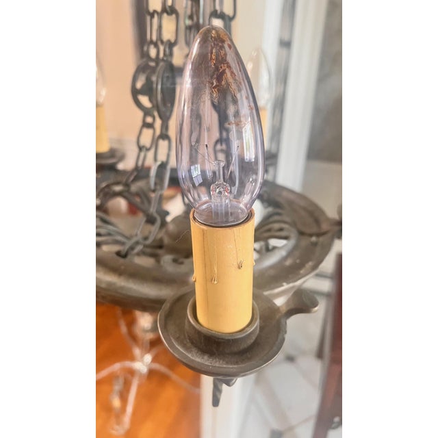 1990s Rejuvenation 18" Iron Chandelier For Sale In Boston - Image 6 of 7