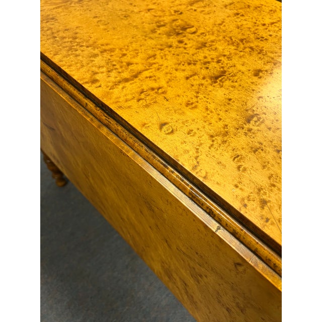 Antique Sheraton Circa 1830 Solid Birds Eye Maple Drop Leaf Table For Sale - Image 10 of 12