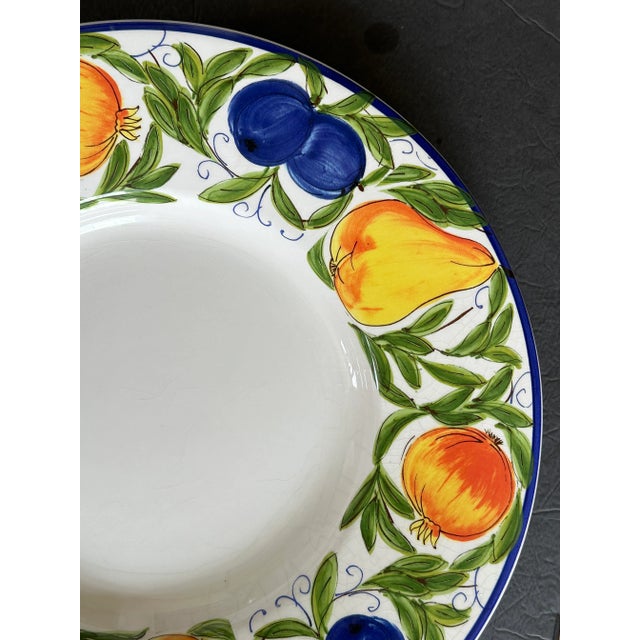 Large Decorative Italian Ceramic Table Centerpiece Fruit Bowl For Sale - Image 9 of 12