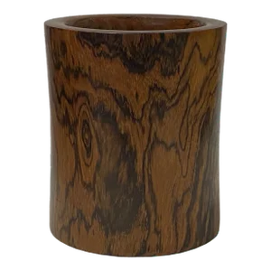 Handmade Chinese Natural Pattern Wood Brush Pen Holder / Brush Pot