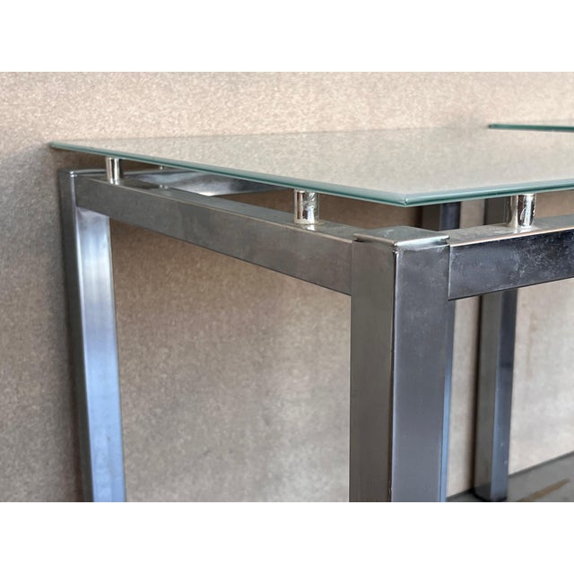 Chrome Pair of 1970s Postmodern Side Tables For Sale - Image 8 of 18