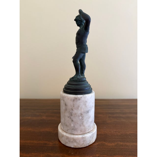 Grand Tour Style Classical Figure in Brass on Marble Base, Neoclassical Sculpture For Sale In South Bend - Image 6 of 9