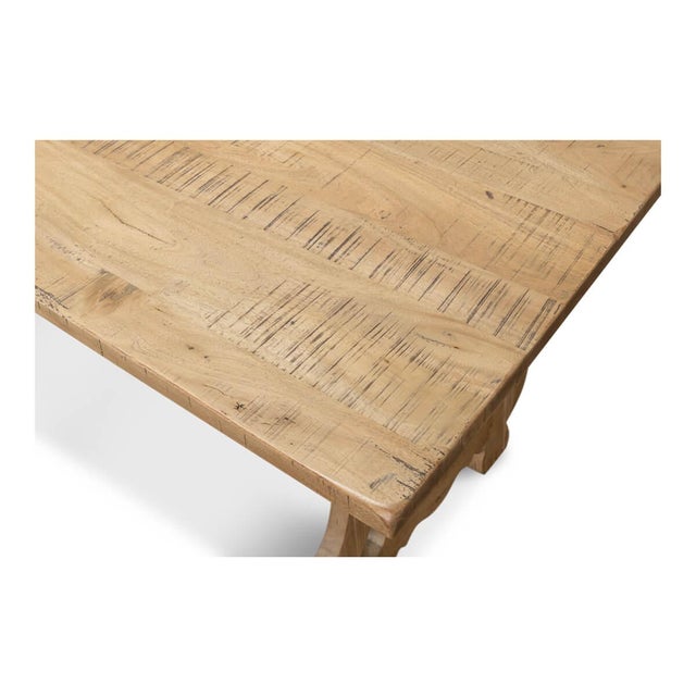 Italian Country Trestle End Dining Table For Sale In Raleigh - Image 6 of 11