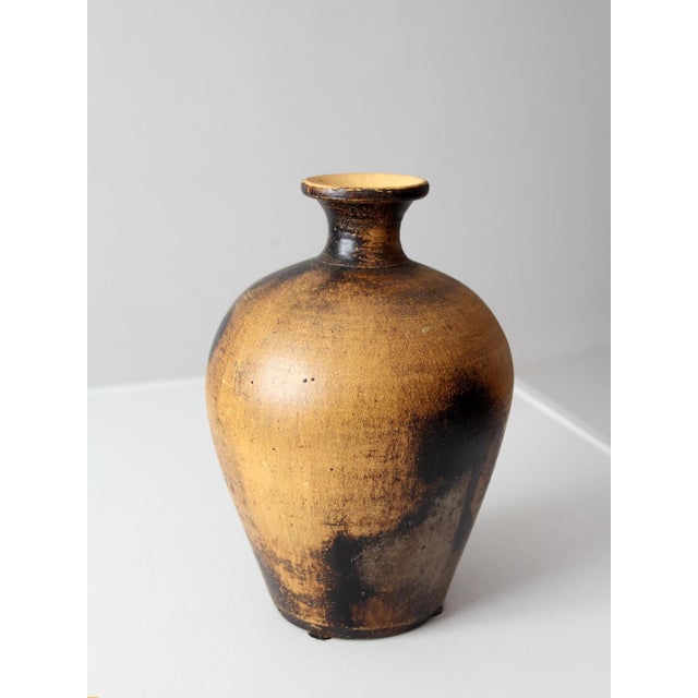 Vintage Mid-Century Abstract Pottery Vase For Sale - Image 6 of 13