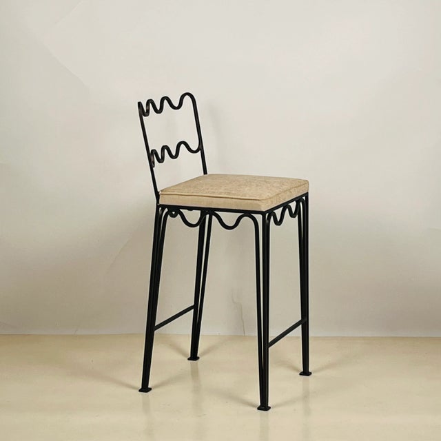 DESIGN FRERES Pair of 'Méandre' Counter Stools by Design Frères For Sale - Image 4 of 9