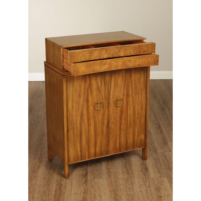 Mid-Century Modern Widdicomb Mid-Century Modern Walnut & Burl Gentlemans Chest For Sale - Image 3 of 18