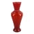 Vintage Mid-Century Modern Italian Red Opaline Ruffled Top Art Glass Vase For Sale