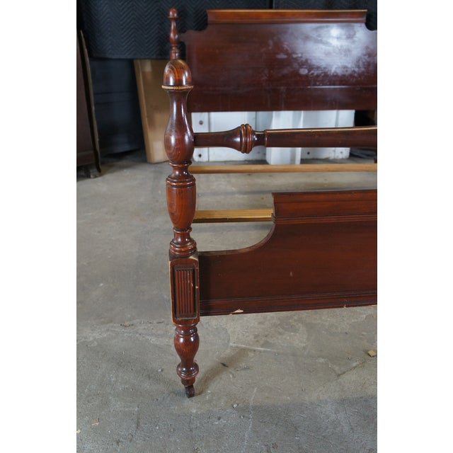 Mid 20th Century Mid Century Georgian Style Mahogany Double Full Size Four Post Poster Bed For Sale - Image 5 of 13