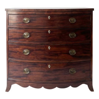 Antique Sheraton Bow Front Mahogany Chest of Drawers, Attributed For Sale