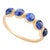 Blue Sapphire Bezel Set Band Stacking Ring in 14k Solid Yellow Gold Size 5.5 For Sale