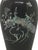 1970’s Peacock Design Black 7” Vase Mother of Pearl Abalone Mosaic Enamel Over Brass. This black vase has a beautifully...