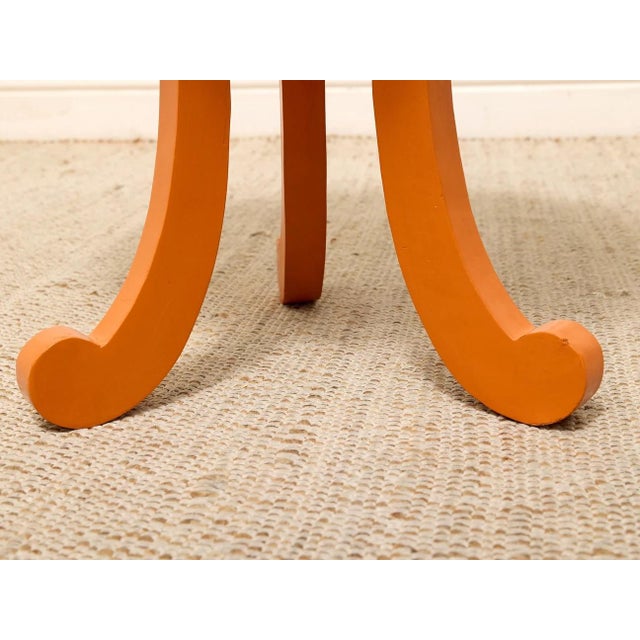 Art Deco Vintage 1970s Scalloped Round Side Table in Peach For Sale - Image 3 of 7