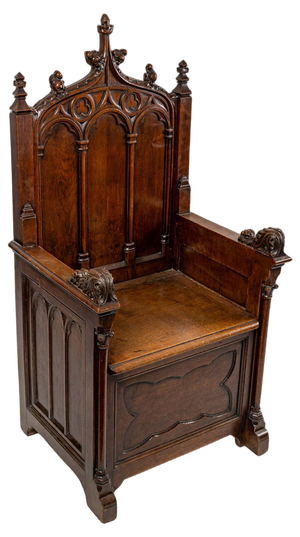 19th Century Neo-Gothic Walnut Armchair