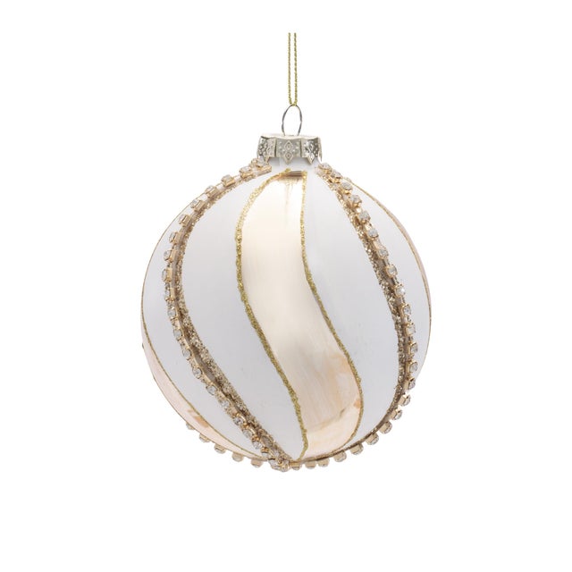 Contemporary Glass Round Ornaments (Set of 6) For Sale - Image 3 of 5
