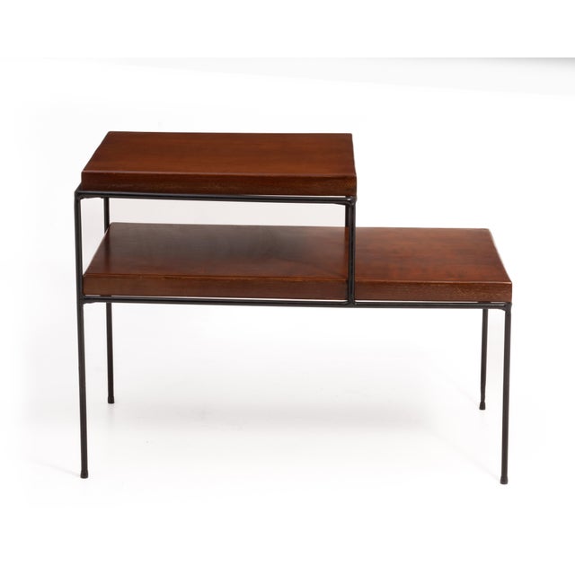 Brown Paul McCobb Planner Group Iron Leg Tiered Side End Table Mid Century 1950s For Sale - Image 8 of 13