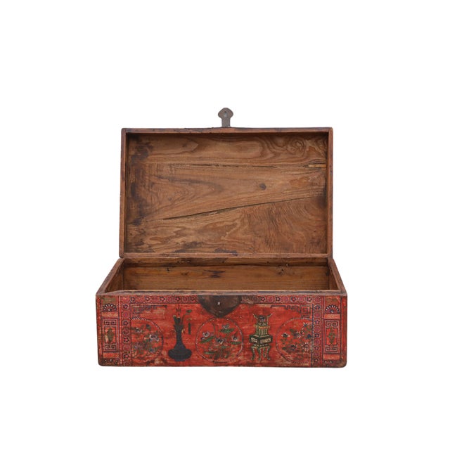 Antique Chinese Painted Chest For Sale - Image 4 of 5