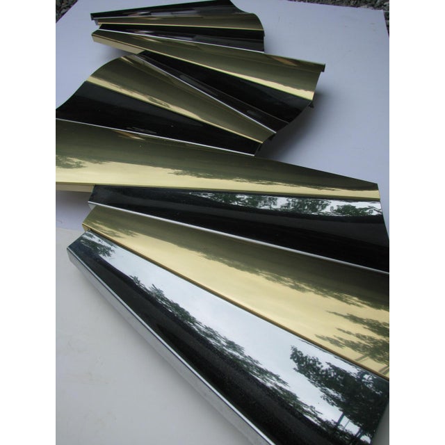 C. Jere Vintage Abstract Metal Fan Wall Sculpture For Sale - Image 6 of 7