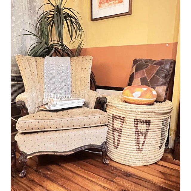 Textile Exceptional Antique Pima–Papago Coiled Basket With Lid, C. 1900 — 20" H × 24" W For Sale - Image 7 of 8