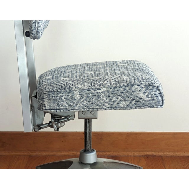Blue Vintage Office Chair - Restored For Sale - Image 10 of 12