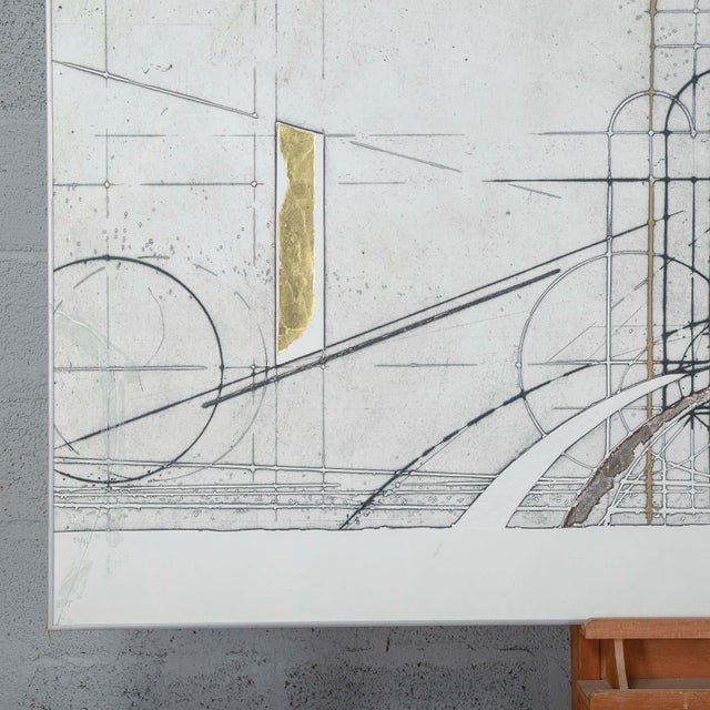 Walter Valentini, Mixed Media Painting, 1990s, Metal and Paper For Sale - Image 10 of 13