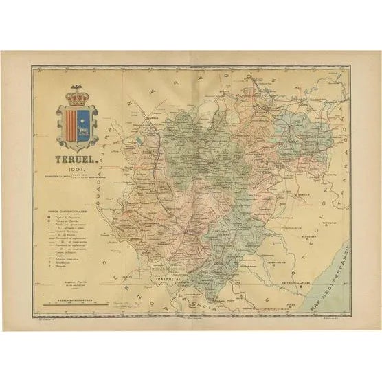 Map of Heritage and Natural Splendor in Spain, 1901 For Sale - Image 6 of 6