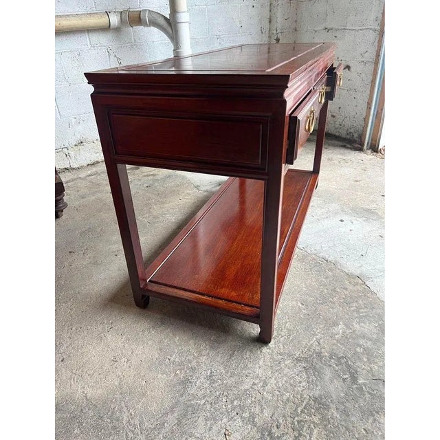 Chinoiserie Vintage Ming Style Solid Rosewood Server or Console Table. For Sale - Image 3 of 10
