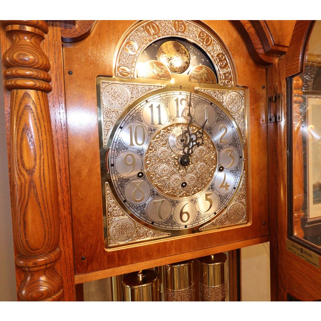 Wood Late 20th Century Howard Miller “Richmond” Grandfather Clock — Model 610-796 For Sale - Image 7 of 18