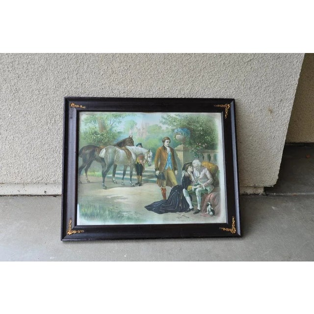 (YOU CAN MAKE REASONABLE OFFERS.) This is a chromolithograph depicting a farewell scene. It seems like the daughter is...