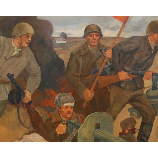 Soviet Army Oil Painting: Great Patriotic War, Ukrainian Artist (1990) 148-188 For Sale - Image 6 of 6