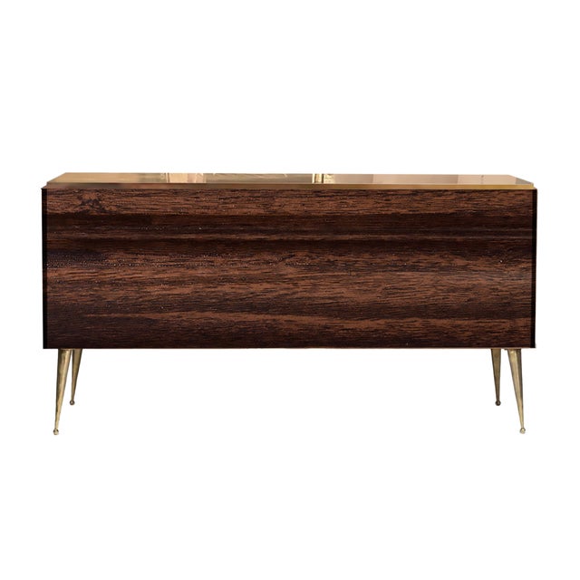 Italian Four-Door Sideboard with Murano Glass and Brass from Justfurnituress SRL For Sale - Image 4 of 9