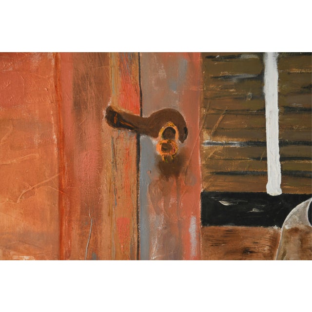 Joellyn DuesberryLarge Colorado Modernist Oil Painting Wharf Street Plein Air New Orleans Street, 1976 For Sale - Image 11 of 12