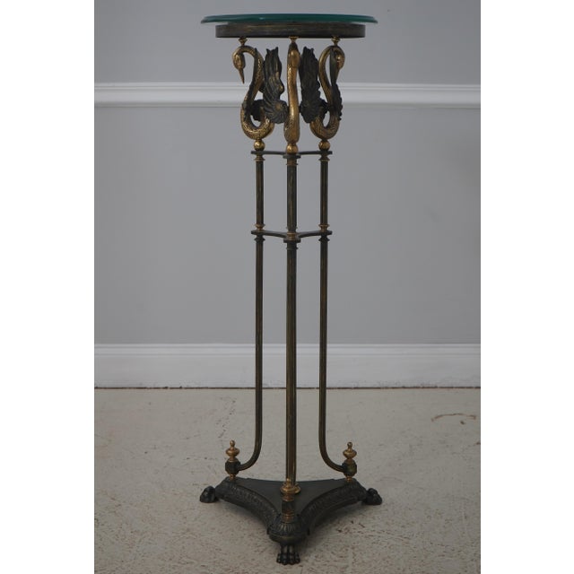Age: Approx: 20 Years Old Details: Ball & Claw Feet Beveled Glass High Quality Construction Quality Brass Swans & Bronze...