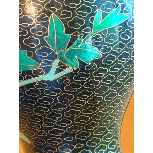 Metal Vintage Chinese Cloisonné Vase For Sale - Image 7 of 10