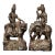 Pair of Antique Gilt Bronze Bodhisattva Statues on Lion and Elephant Mounts, 0.9kg Each For Sale