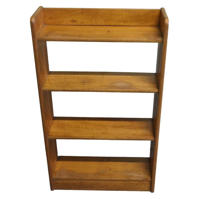 Brown Art Deco Open 4-Shelf Bookcase, 1930s For Sale - Image 8 of 8