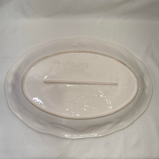Vintage Portuguese Majolica Turkey Platter A. Santos For Sale - Image 11 of 11