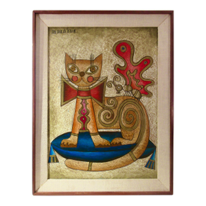Jose Maria De Servin Decorated Cat C,1960 Painting