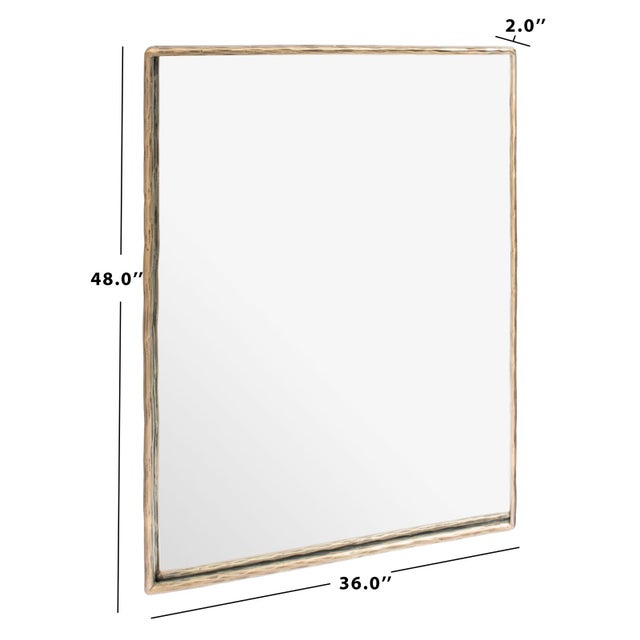 Contemporary Trish Large Rectangle Mirror - Brass For Sale - Image 3 of 5
