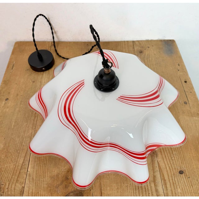 Vintage Glass Ceiling Light, 1970s For Sale - Image 9 of 18