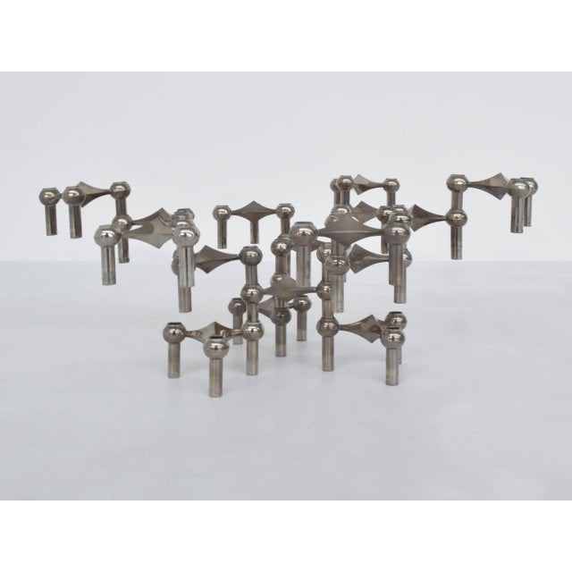 Modular Candleholder by Ceasar Stoffi for Hans Nagel, Germany, 1965, Set of 16 For Sale - Image 6 of 6