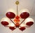 Gold Mid-Century Modern Chandelier in Red Metal and Brass, 1960s For Sale - Image 8 of 14