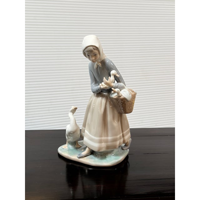 Fulgencio Garcia for Lladró Shepherdess With Ducks Porcelain Figurine, Signed For Sale - Image 9 of 12