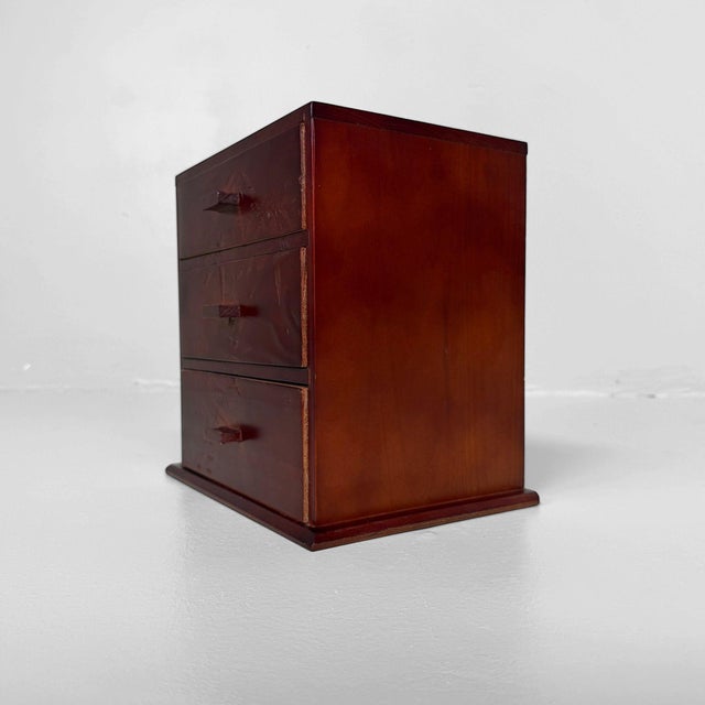 Wood Japanese Wooden 3-Drawer Chest, 1970s For Sale - Image 7 of 11