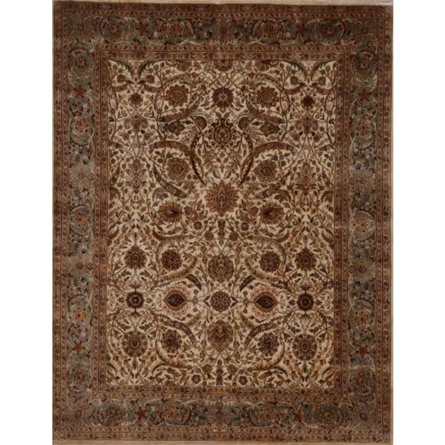 Handwoven Mughal Style Area Rug 8’0″ X 10’0″ For Sale In Dallas - Image 6 of 7