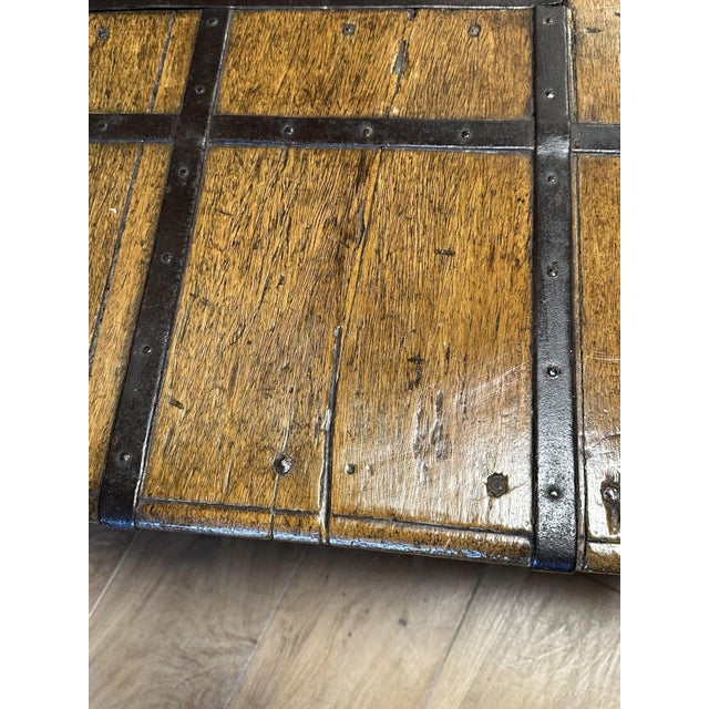 Antique Weathered Teak Chest, 1840 For Sale - Image 3 of 12
