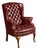 Vintage Tufted Leather Wingback Chesterfield Armchair in Oxblood For Sale